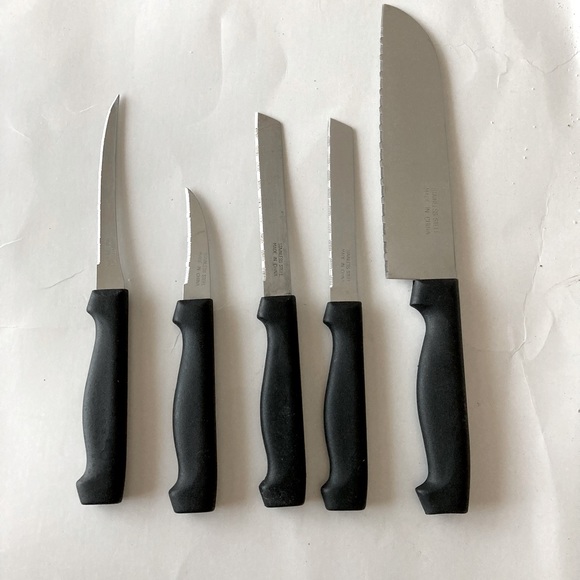Set of 5 knives serrated knives various size new knives stainless steel knives - Picture 1 of 3